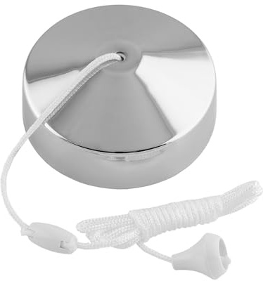 Kooples Hardware 10Amp 2 Way Pull Cord Switch Ceiling Mounted Light Control (Polished Chrome)