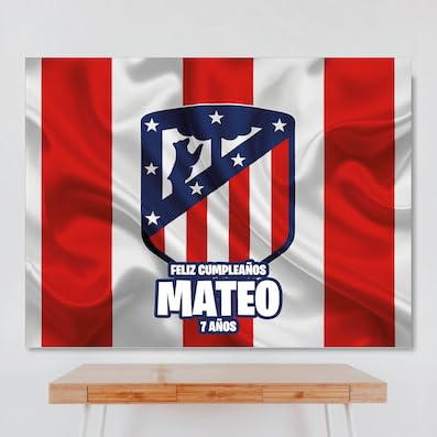Cartel Personalizado Atlético,100x80 cm, Pancarta Cumpleaños, Decoracion