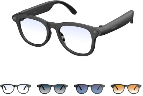 GAMWATER AI Smart Glasses for Men & Women, HD Camera Glasses, Video Recorder, AI Real time Translation, Music Playback, Hands-Free Calls, 4 Color Lenses for Daily Use,Travel