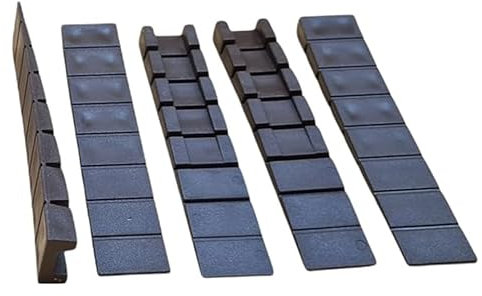 HMH-Shop Möbelkeile aus Kunststoff 100x20x8mm Braun & Weiß Unterlegkeile für Möbel Keile mit Sollbruchstellen in versch. Höhen Keil Kunststoffkeile (Braun, 20 Stück)