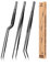 Set di pinzette da cucina, pinze professionali per alimenti in acciaio inox, pinzetta da cucina nera lunga per cucinare, impiattare, decorare e barbecue (NERO, 30,5 CM)