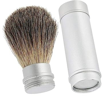 PLAFOPE Pinceau à Raser pour Homme en Poils de Blaireau avec Tube en Aluminium, 1pc, Application Douce de Mousse et Brosse Pratique pour Soin Barbe Homme