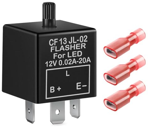 GUUZI Relè Lampeggiatore Elettronico Regolabile a 3 pin CF13KT per Lampadine LED Indicatori di Direzione per Auto Moto