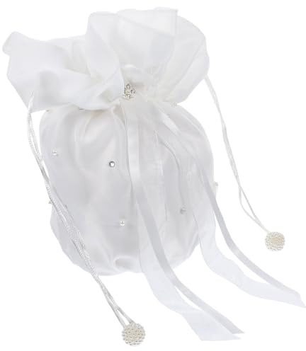 KAJNBN Borsa da Sposa Bianca in Raso e, Pochette Dolly per Damigelle, Accessorio Essenziale per Matrimoni e Cerimonie