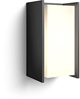 Philips Hue White Turaco Wandleuchte (806 lm), dimmbare Outdoor Wandlampe für das Hue Lichtsystem mit warmweißem Licht, smarte Lichtsteuerung über Sprache und App, anthrazit