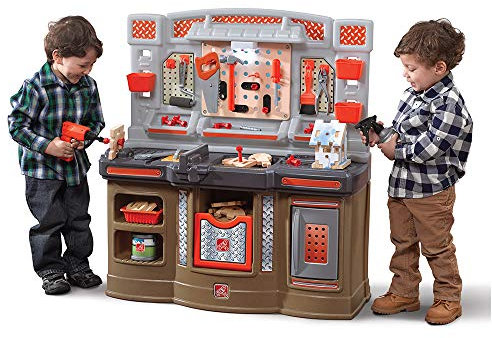 Step2 Big Builders Pro Toy Workbench | Workbench for children incl. 45-piece accessory set | Plastic toys