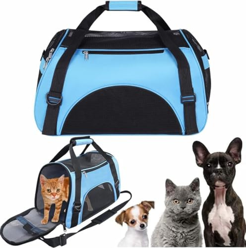 Sac de Transport Chien Chat en Oxford Sac à Main des Animaux de Compagnie par Avion et Voiture Respirant Lavable et Pliable pour Petit Animaux Chaton Chiot Lapin et Autres Animaux