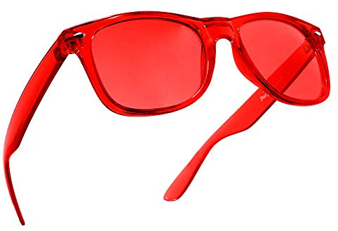 Red Color Therapy Glasses for Chakra Healing, Chromotherapy, and Mood