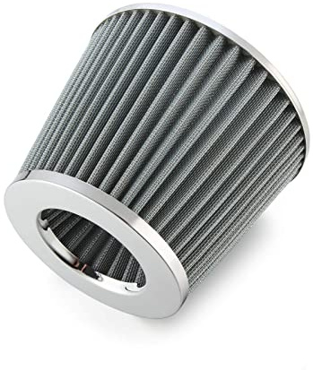 Madlife Garage Universal Car Air Filter High Power Sports Mesh Cone Air Intake Filter Chrome Finish for Car Automobile Racing