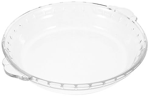 DOITOOL Glass Pie Plate 8 inch Round Pie Pan with Handles for Pie Baking and Cheese Cakes
