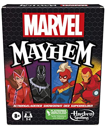Hasbro Mayhem Kartenspiel mit Hasbro Superhelden, Familienspiel ab 8 Jahren, schnelles und leicht erlernbares Spiel, Multicolour