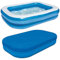Kinder Planschbecken Familien Pool Family mit Abdeckplane eckig blau 201 x 150 x 51 Swimming Pool