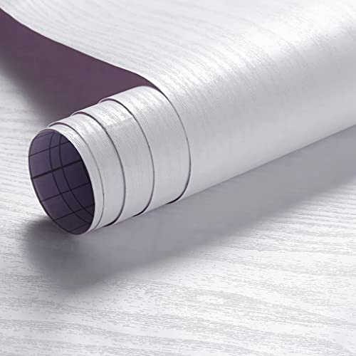 Arthome vinilo adhesivo muebles Madera Blanco, 60cmx5m Papel Pintado Autoadhesivo,Contacto Papel Adhesivo Decorativo para Encimeras, Muebles, Revestimiento de Paredes, Fácil de Limpiar Removible