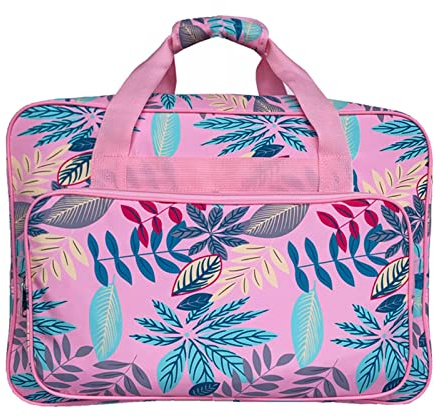 Colcolo Máquina de Coser Doméstica Bolso de Mano Máquina de Costura Estándar Y Ganchos de Ganchillo, Bolsillo de Tejer, Bolsa de Almacenamiento de Accesorios, Rosa