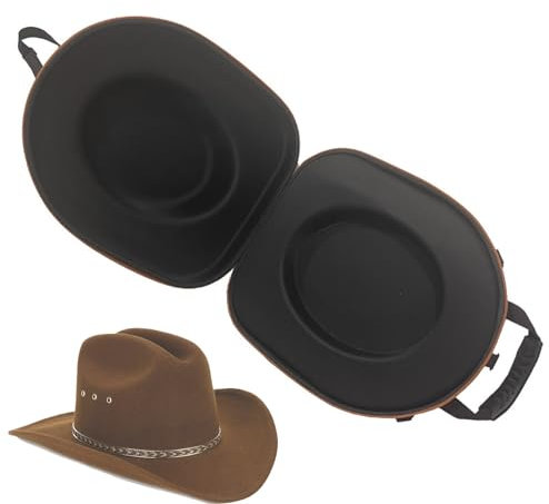Kasmole Boîte de Rangement pour Chapeau de Cowboy | Étui de Transport pour Chapeau de Cowboy résistant à l'écrasement - Boîte à Chapeaux pour Le Rangement, étui à Chapeaux avec poignée de Transport
