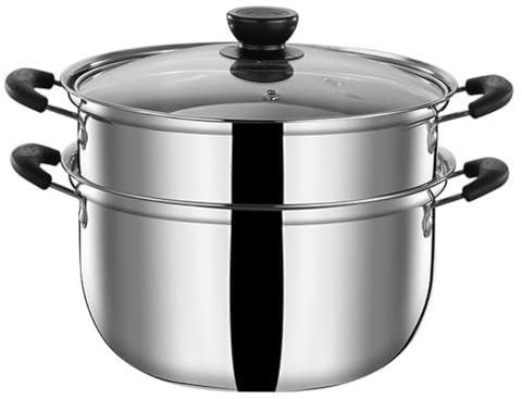 MAGICLULU pentola da minestra couscoussier pentole per stufato con Coperchio pentola Inossidabile pentole in Acciaio Inossidabile pentola Premium pentola a Vapore da Cucina