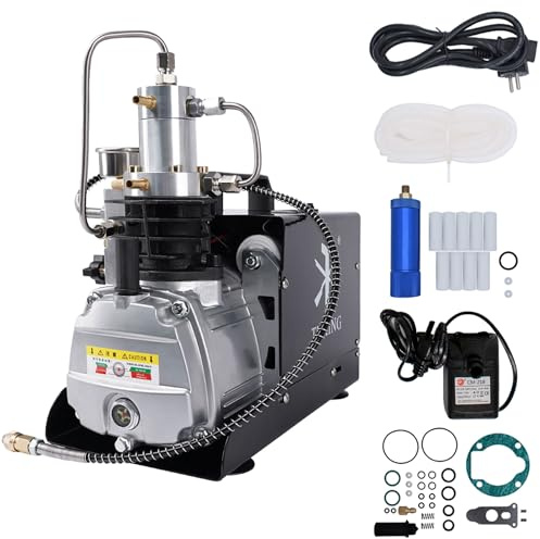TUXING PCP Luftkompressor 4500Psi/300Bar Paintball-Kompressor, Hochdruck-Luftkompressor für Autoreifen Pcp Luftgewehr, Scuba Tank Füllung (mit Dual Cooling System) TXES021-1