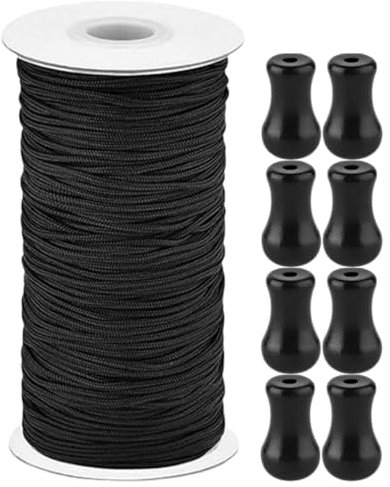 PRETYZOOM Jalousienzubehör Zugschnur 10m 1,8mm Schwarz 1 Satz