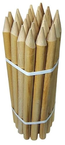 Pali ovali in legno di faggio, 50 pezzi, ideali per pali di recinzione, pali di recinzione, pali di alberi e giardinaggio, robusti bastoncini di diametro 20 mm (50 cm)