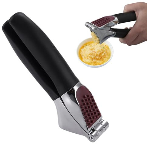 Lnhgh Presse-Ail Hachoir Multifonction | Broyeur Manuel d'Ail avec Mécanisme Écrasement | Outil de Cuisine en Alliage de Zinc avec Poignée Ergonomique, Hachoir Fin Lavable au Lave-Vaisselle et