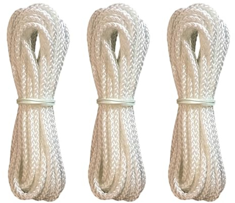 3-Pack Continuous Cord Loop 3.5mm Suitable for All Major Brands, Suitable for Cord Loops on Honeycomb, Cellular Shades, Roman, Pleated, Roller Shades White (6 FT)