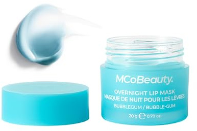 MCoBeauty Double Duty Lip Mask - Bubblegum Latte Hydrating Overnight Balm | Vitamin E Hyaluronic Acid, Lip Mask Treatment For Dry Lips, Tinted, Vegan & Cruelty Free
