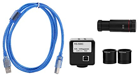 CHICIRIS 5MP USB Microscope Camera Drive Industrial Eyepiece Camera with 0.5X CCD Adapter, for Microscope Photo Taking and Video Recording