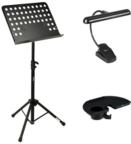 Gator Frameworks GFW-MUS-0500 Lightweight Sheet Music Stand Deluxe Bundle