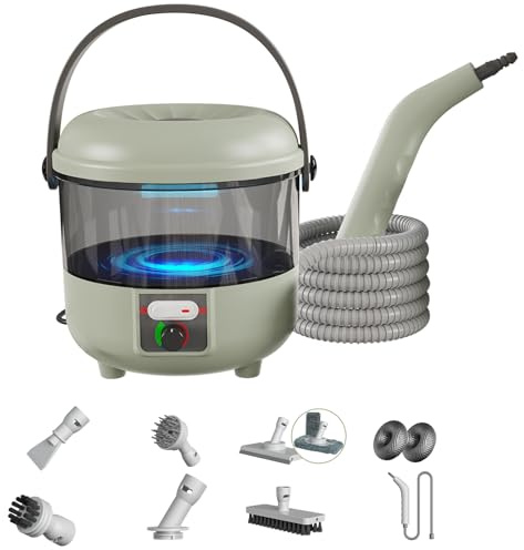 Dampfreiniger, 2500W Leistungsstarker Dampfreiniger Handgerät mit 6 Bürstenköpfen, Mehrzweck Steam Cleaner für die Tiefenreinigung von Polstermöbeln, Auto, Küche, Bad, Fliesen