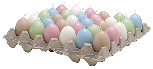 Tante candele a forma di uovo – assortimento colorato 1 – altezza 6 cm – 30 pezzi assortiti – Lunga durata – Candele in forma di uova/uova di Pasqua/decorazione per Pasqua.