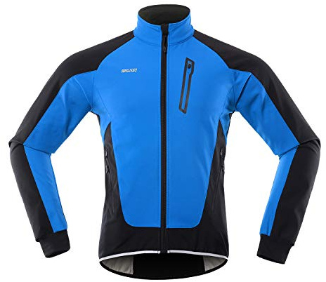 Lixada Hommes Cyclisme Veste Imperméable Coupe-Vent Thermique Polaire Vélo Jersey VTT Vélo Équitation Course Automne Hiver Veste Manteau Convient pour le Cyclisme la Course à Pied l'Alpinisme