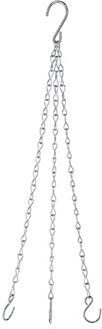 YOKIVE Hängande kedjor, 3-punktshållare justerbara förlängningskedjor med 2 storlekar S-krokar, perfekt för blomkrukor, växtkorg, lykta (silver, 30 cm) | 30 cm (12,99 tum) med 2 storlekar S-krokar, perfekt för blomkrukor, växtkorg, lykta