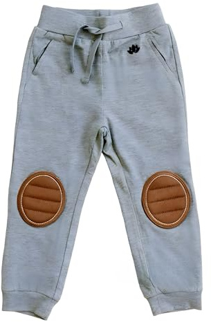 Zenulove Viscose Toddler Sweatpants with Knee Pads – Soft Crawling Pants for Boys & Girls, Baby Crawling Helper with Knee Protection (2 Years, Gray)