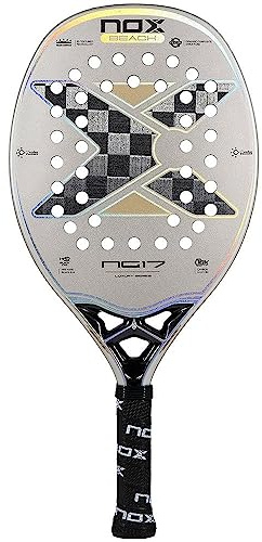 Beach Tennis Racket NG17 Luxury 2023 | High-Performance Beach Tennis Paddle | 18K Aluminized Carbon w/HR3 Black Eva Core | Exclusive Spin & Dynamic Composite Structure | Rough Surface for Extra Spin