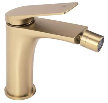 Rea Robinet de bidet AVALON Brush Gold Mitigeur monocommande en Laiton pour WC Toilette Salle de Bain (doré)