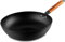 IUBGFTO Wok-Holzgriff, die reiche Erfahrung des herkömmlichen Woks mit vorrundem Boden, Wok der asiatischen Küche-32 cm (32 cm)