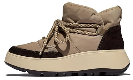 Fitflop Stivaletti da donna F-Mode W/Resistant BIOFLEECE Mesh Flatform Flatform Stivaletti alla caviglia, grigio talpa, taglia 38, Tortora, 38.5 EU