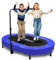 Nattork Kinder Indoor Trampolin, 142,2 cm faltbares Mini-Trampolin mit 5 Stufen verstellbarem Griff & Sicherheitspolster, leises Doppeltrampolin für drinnen und draußen, maximale Belastung 100 kg