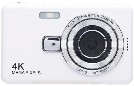 50MP 4K High Definition Digital Camera 16x Zoom Screen Compact Selfie Camera för Studenter Tonåringar Nybörjare (64GB)