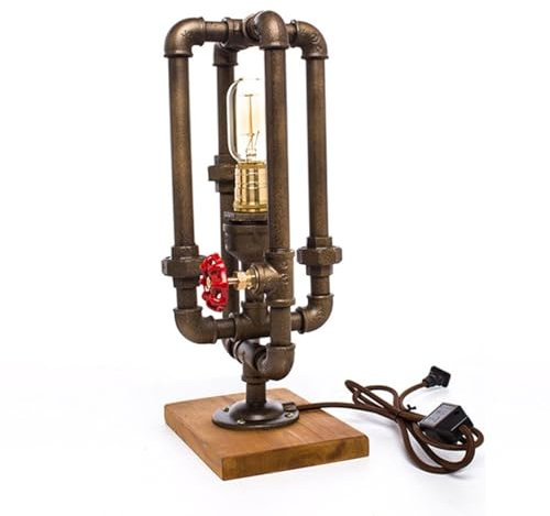 YQQZFWYH Lampade da Tavolo a Tubo a Vapore in Metallo Lampade di Lettura di letture industriali Vintage lampade da Tavolo in Ferro battuto