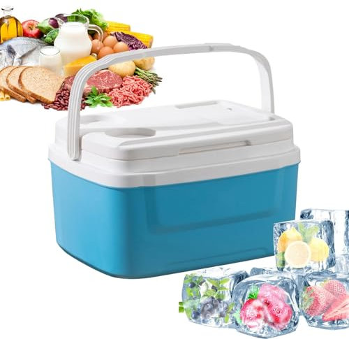 Camping-Kühlbox – Elektrische Kühlbox | Tragbare 8-Liter-Camping-Kühlbox Für Den Außenbereich | Auslaufsicherer Autokühlschrank Mit Griff Und Großer Kapazität Für Getränke, Lebensmittel Und Getränke