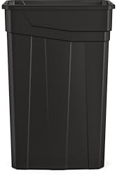 Suncast Commercial 23-Gallon Narrow Trash Can without Handles - Durable Garbage Can, Black, Made in the USA