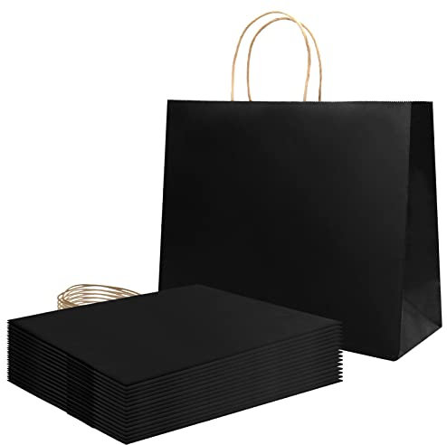 Geschenktüten 27 * 12 * 21cm,Papiertüten mit Henkel,Papiertüten Groß für Geburtstagsfeier Hochzeit Weihnachten Halloween Ostern(20stück 130gsm)