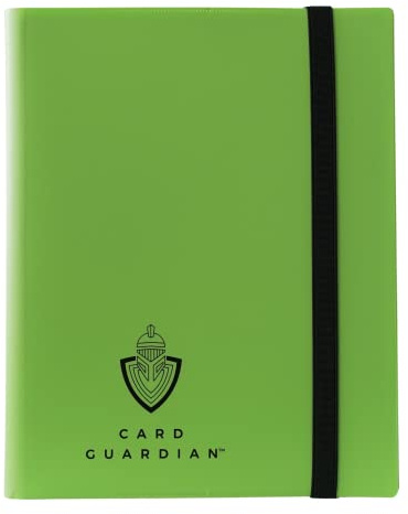 Card Guardian - 9 Pocket Trading Card Album 360 Side Loading Pocket for Trading Card Games TCG (Lime Green) Compatible with Pokemon Card Binder Yugioh Cards MTG Binder Sports Card Binder