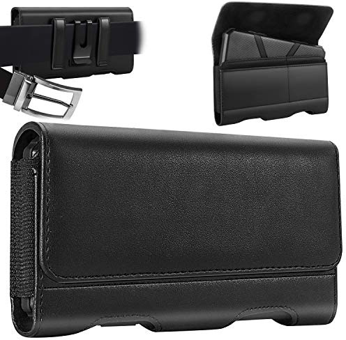 Mopaclle Phone Holster for Galaxy Z Fold 6 Z Fold 5 Z fold 4 Z Fold 3 Belt Clip Case, Leather Cell Phone Belt Clip Holder Case with ID Card Pouch