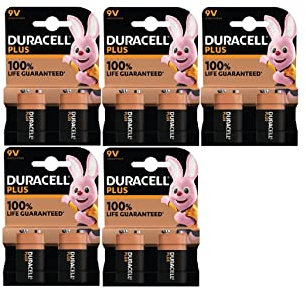 8 x Duracell 9V plus 6LR61/MN1604 Alkaline (5 Blistercard a 2 Batterien) 10 Batterien