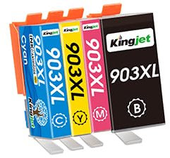 KINGJET 903XL Patronen Kompatibel für druckerpatronen hp 903 XL 903XL Multipack für druckerpatronen hp officejet 6950 für hp officejet 6950 Officejet Pro 6970 6960 (Schwarz Cyan Magenta Gelb)
