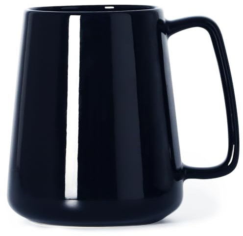 Smilatte Grande tasse à café de 710 ml, belle tasse à thé en céramique avec grande poignée pour papa, homme, femme, style unique pour toute cuisine, noir