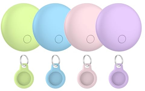 Smart Air Tag Traceur Lot de 4, Compatible avec Apple Localiser (iOS Uniquement), Air Localisateurs Tags pour Valises Portefeuilles Clés Sacs, 100dB Bip, Suivi Mondial, IP67, Batterie Remplaçable