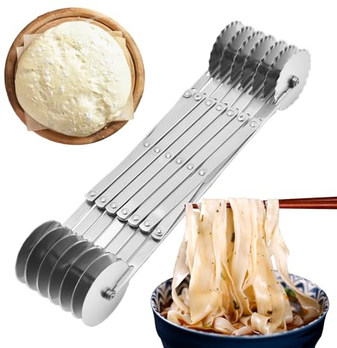 Herramienta de rollo de cortezas para tartas, cortador de galletas para de galletas y pan | Cortes precisos en rueda de mano en hojas, cocineros culinarios ajustables del cocinero, recetas a base